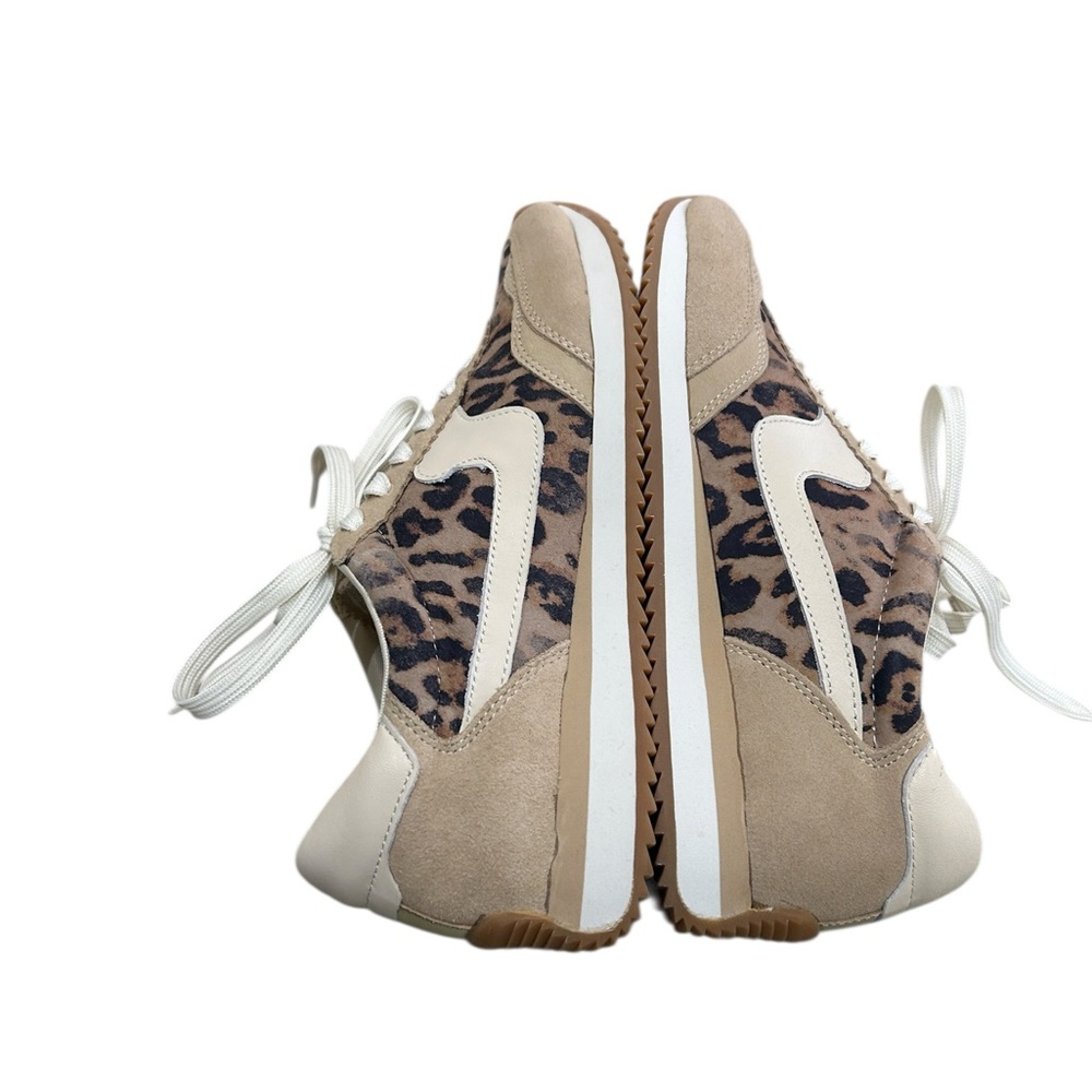 Nwot Dolce Vita Beige tan animal-Print Lace-Up suede fashion Sneakers size 10 - Picture 5 of 9